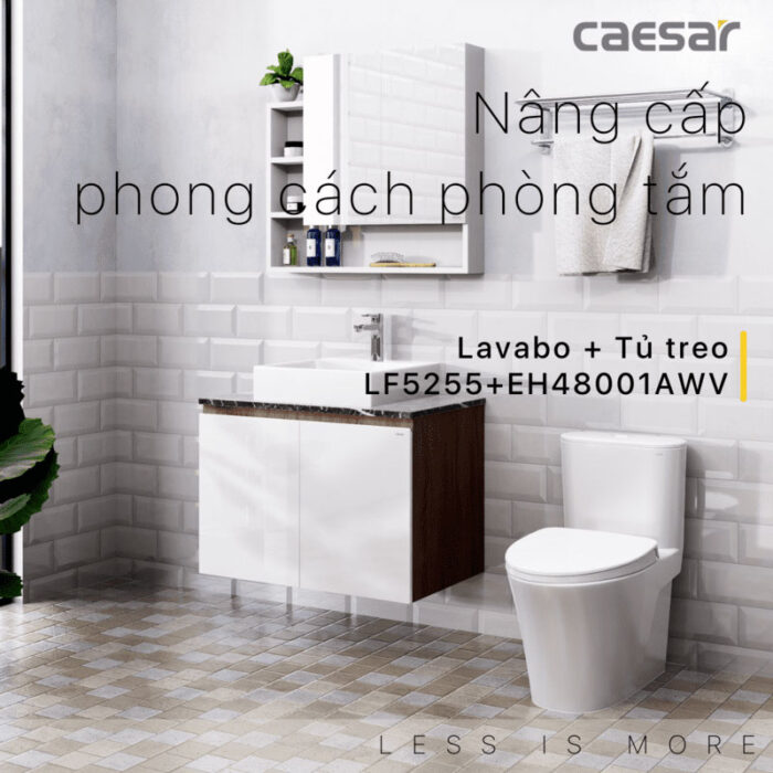 Tủ lavabo CAESAR LF5255 EH48001AWV - Ảnh 3