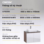 Tủ lavabo CAESAR LF5255 EH48001AWV - Ảnh 4