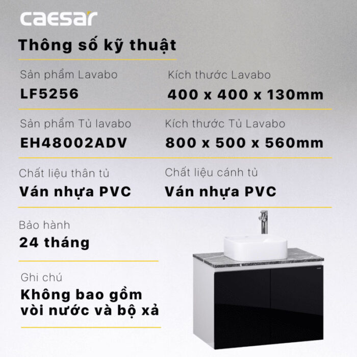 Tủ lavabo CAESAR LF5256 EH48002ADV - Ảnh 4