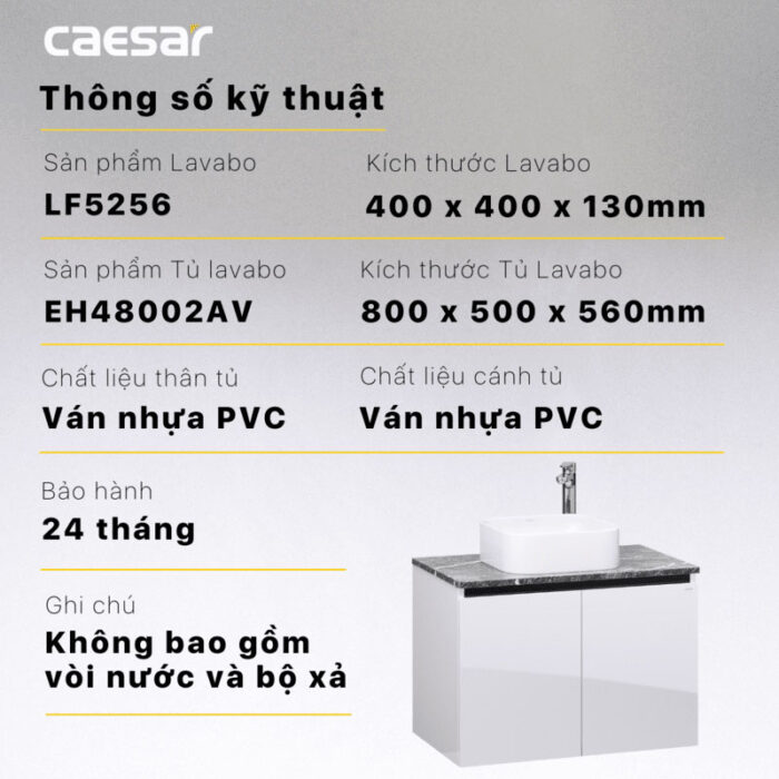 Tủ lavabo CAESAR LF5256 EH48002AV - Ảnh 4