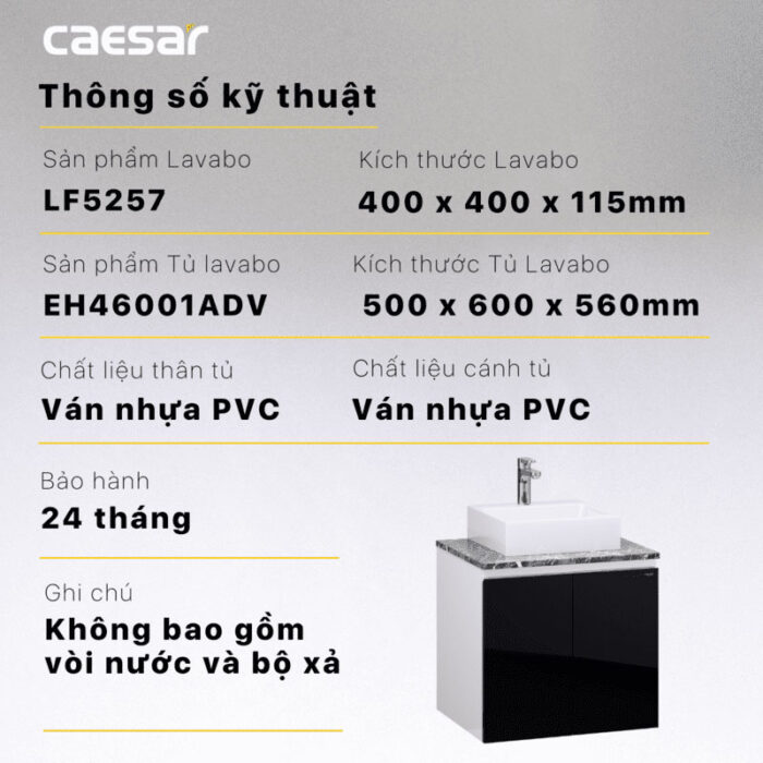 Tủ lavabo CAESAR LF5257 EH46001ADV - Ảnh 4