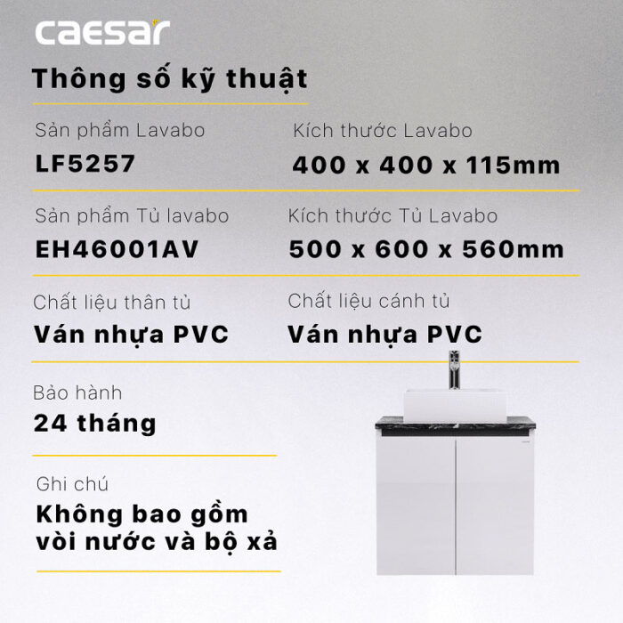 Tủ lavabo CAESAR LF5257 EH46001AV - Ảnh 4