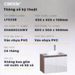 Tủ lavabo CAESAR LF5258 EH48002AWV - Ảnh 4