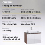 Tủ lavabo CAESAR LF5259 EH48001AWV - Ảnh 5