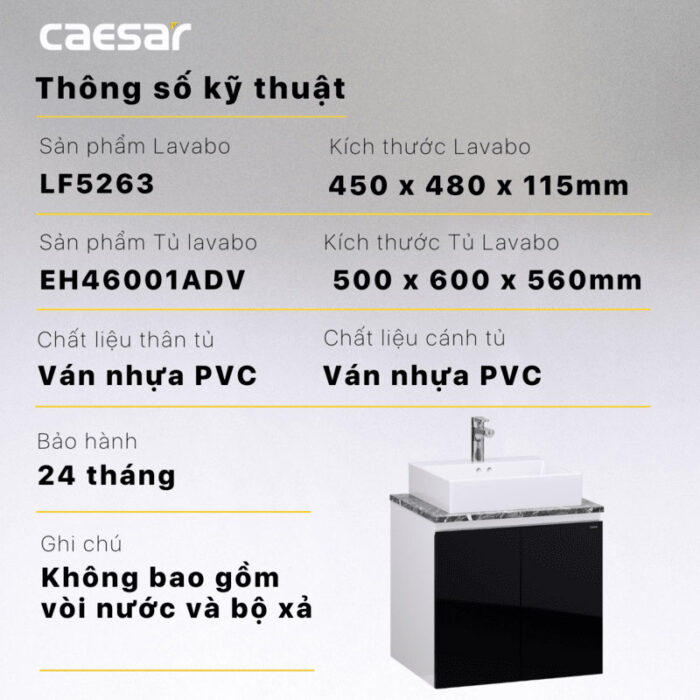 Tủ lavabo CAESAR LF5263 EH46001ADV - Ảnh 4