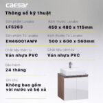 Tủ lavabo CAESAR LF5263 EH46001AWV - Ảnh 4