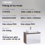 Tủ lavabo CAESAR LF5263 EH48001AWV - Ảnh 5