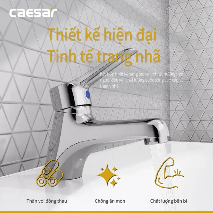 Vòi lavabo CAESAR B111C nước lạnh - Ảnh 8