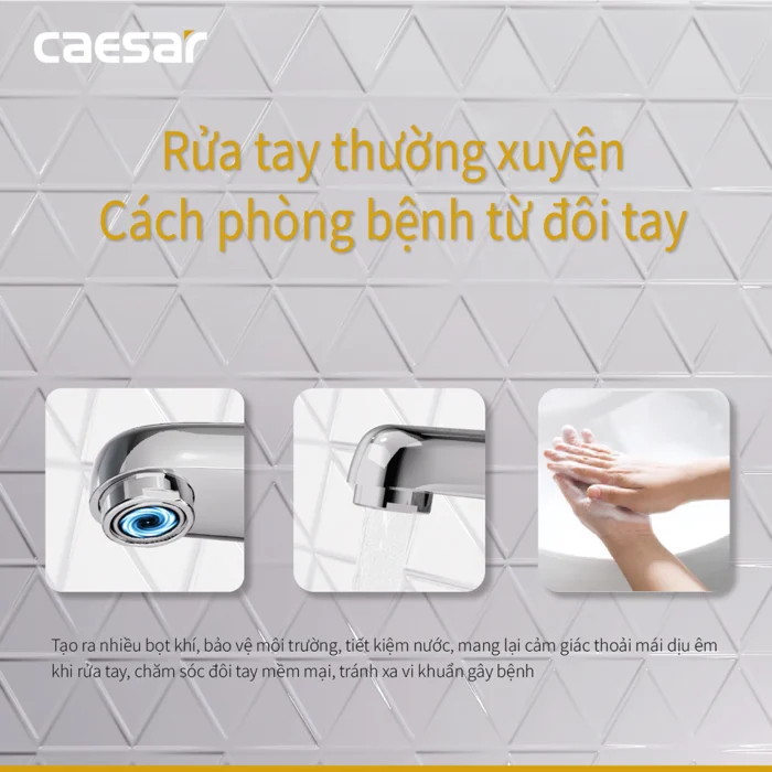 Vòi lavabo CAESAR B330CU nóng lạnh - Ảnh 8