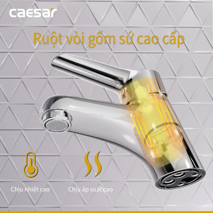 Vòi lavabo CAESAR B330CU nóng lạnh - Ảnh 4