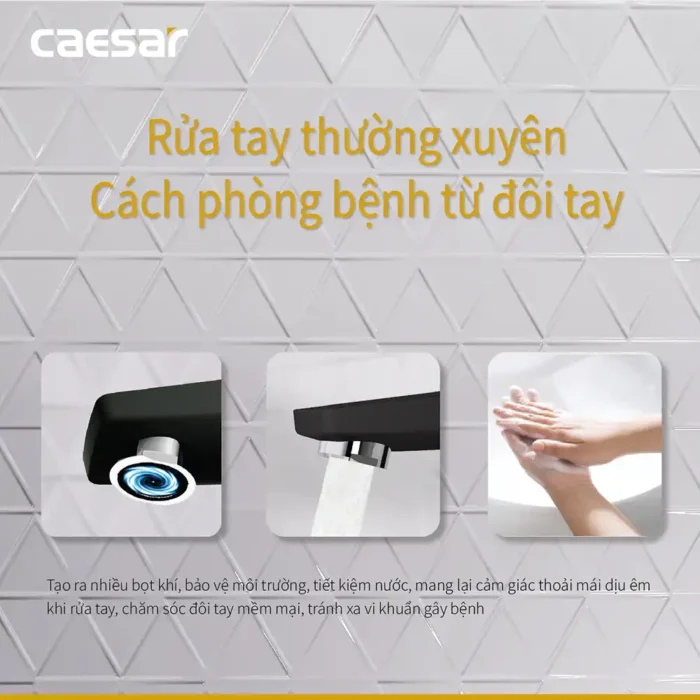 Vòi lavabo CAESAR B390CBU nóng lạnh - Ảnh 7