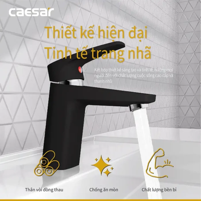 Vòi lavabo CAESAR B390CBU nóng lạnh - Ảnh 6