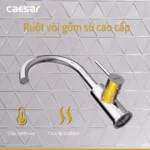 Vòi lavabo CAESAR B530CU cổ cao nóng lạnh - Ảnh 5