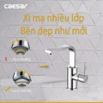 Vòi lavabo CAESAR B750CU cổ cao nóng lạnh - Ảnh 7
