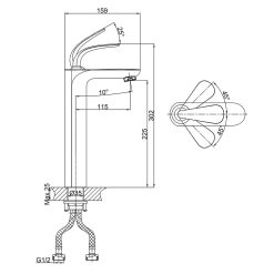 Vòi lavabo D&K DK1022041 nóng lạnh cổ cao