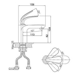 Vòi lavabo D&K DK1022141 nóng lạnh