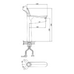 Vòi lavabo D&K DK1032041 nóng lạnh cổ cao