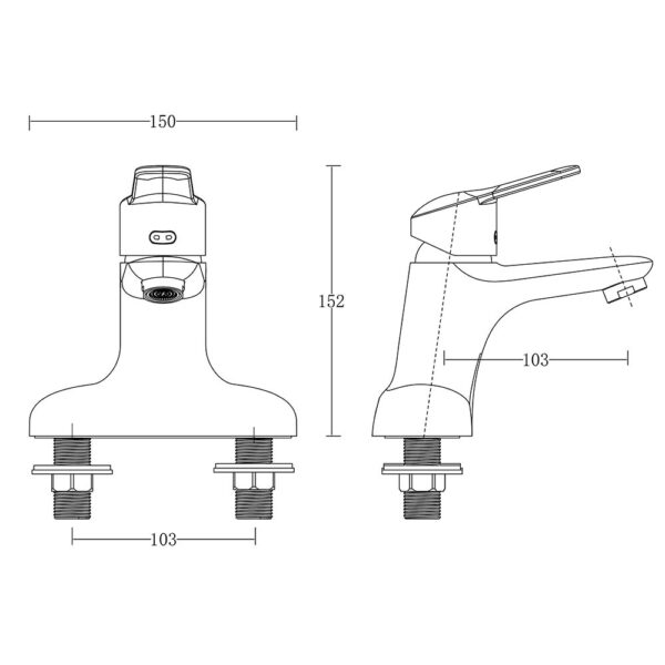 Vòi lavabo D&K DK1241001 nóng lạnh