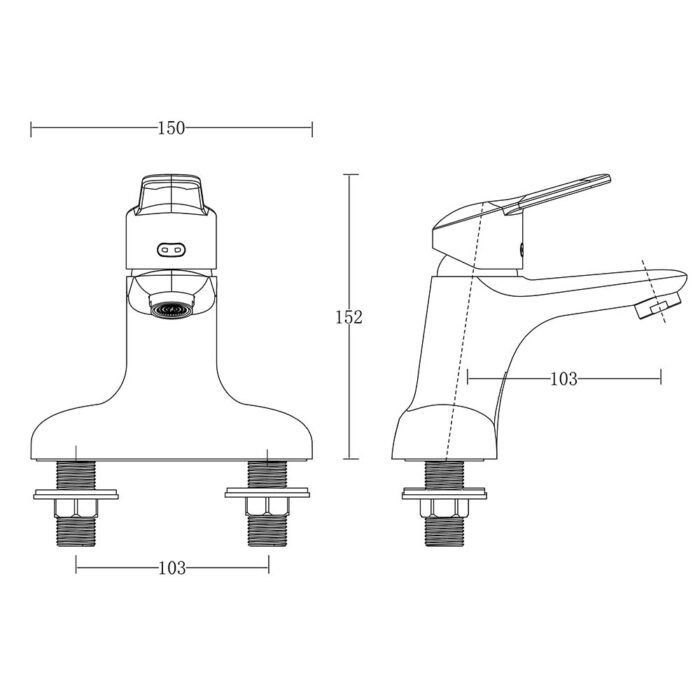 Vòi lavabo D&K DK1241001 nóng lạnh