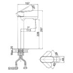 Vòi lavabo D&K DK1252001 nóng lạnh cổ cao