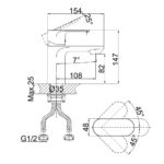 Vòi lavabo D&K DK1252101 nóng lạnh