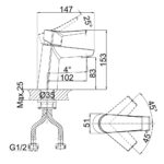 Vòi lavabo D&K DK1262101 nóng lạnh