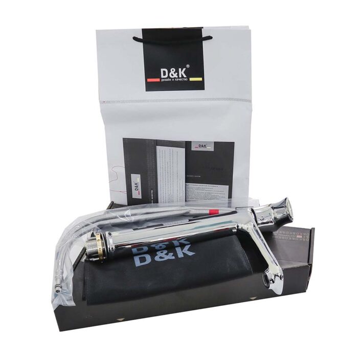 Vòi lavabo D&K DK1272001 nóng lạnh cổ cao