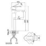 Vòi lavabo D&K DK1272001 nóng lạnh cổ cao