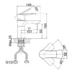 Vòi lavabo D&K DK1272101 nóng lạnh