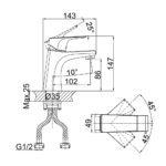 Vòi lavabo D&K DK1292101 nóng lạnh
