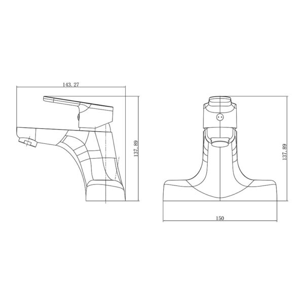 Vòi lavabo D&K DK1391001 nóng lạnh