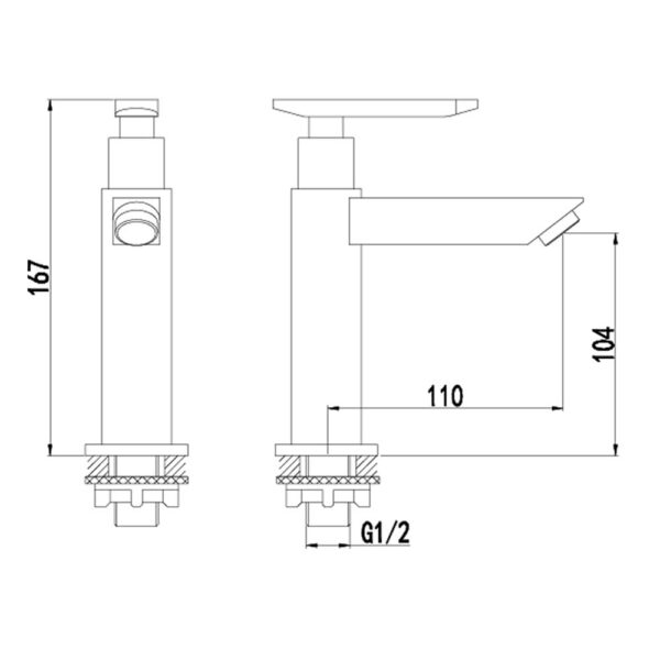 Vòi lavabo D&K DK1972101 nước lạnh