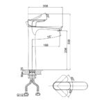 Vòi lavabo D&K DK900320 nóng lạnh cổ cao