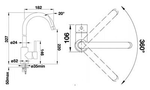 Vòi rửa bát BLANCO MIDA XL ALUMETALIC (1)