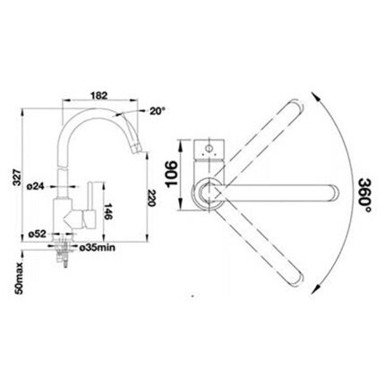 Vòi rửa bát BLANCO MIDA XL ANTHRACITE (1)