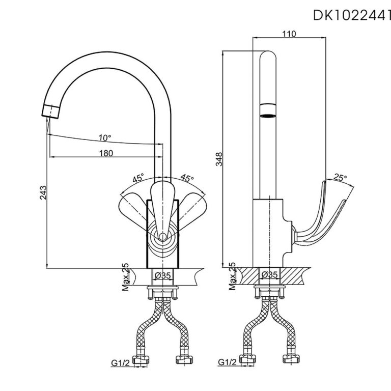 Vòi rửa bát D&K DK1022441 nước lạnh