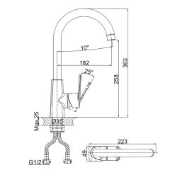 Vòi rửa bát D&K DK1322441