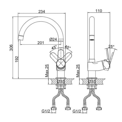 Vòi rửa bát D&K DK1392401