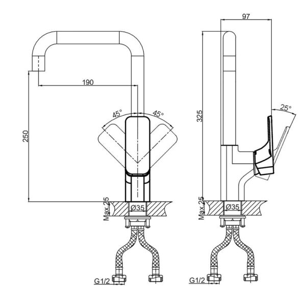 Vòi rửa bát D&K DK1432483