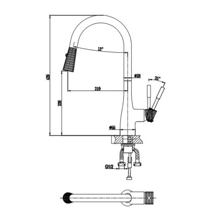 Vòi rửa bát D&K DK1462501-C