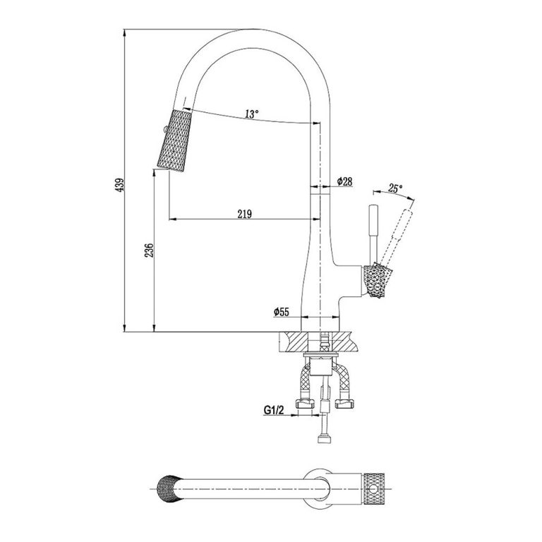 Vòi rửa bát D&K DK1462504-D rút dây (1)