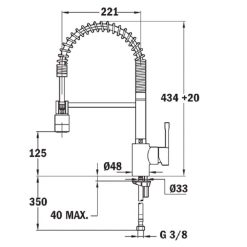 Vòi rửa bát TEKA ARK 937 nóng lạnh rút dây