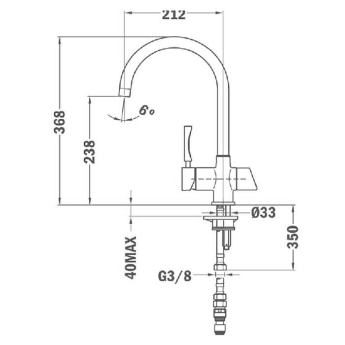 Vòi rửa bát TEKA OS 200 nóng lạnh 3 đường nước