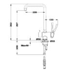 Vòi rửa bát TEKA OS 210 nóng lạnh 3 đường nước