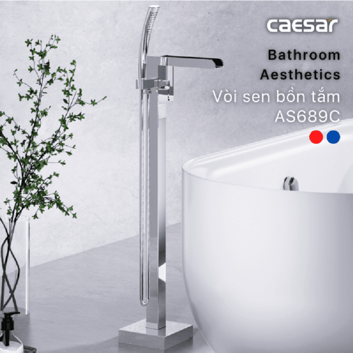 Vòi sen bồn tắm Caesar AS689C đặt sàn nóng lạnh - Ảnh 2