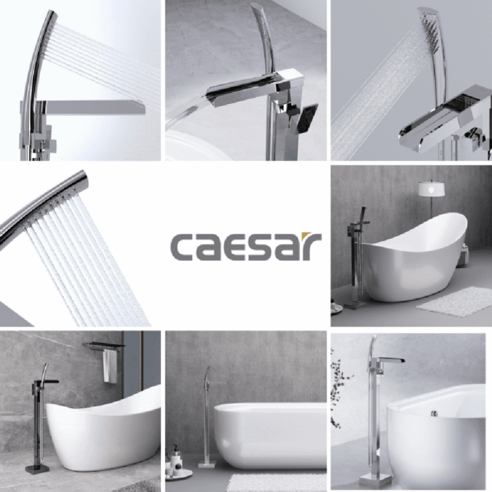 Vòi sen bồn tắm Caesar AS689C đặt sàn nóng lạnh - Ảnh 3