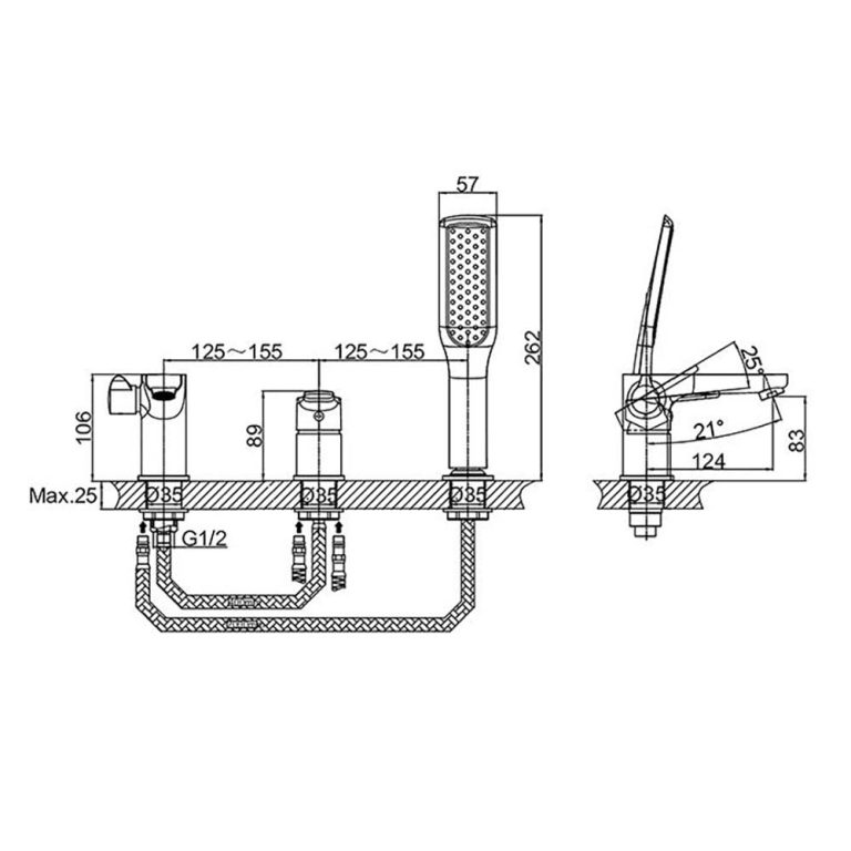 Vòi sen bồn tắm D&K DK1394941 gắn bồn