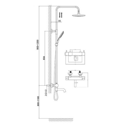 Vòi sen cây D&K DK HJ1668CP nhiệt độ