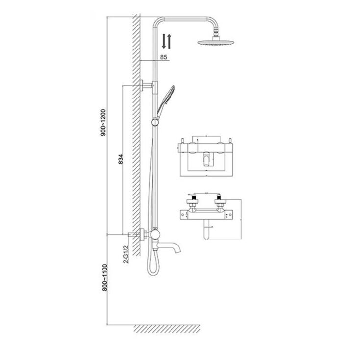 Vòi sen cây D&K DK HJ1668CP nhiệt độ