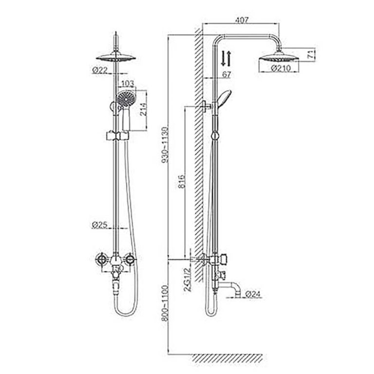 Vòi sen cây D&K DK1384701B09